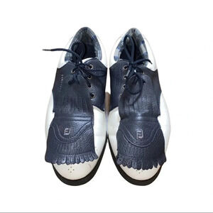 Footjoy Terrains Golf Shoe Saddle Kiltie 98321 Navy Blue White Size 8.5